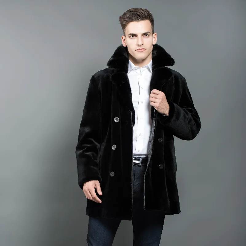 Shaved Black Mink Fur Coat