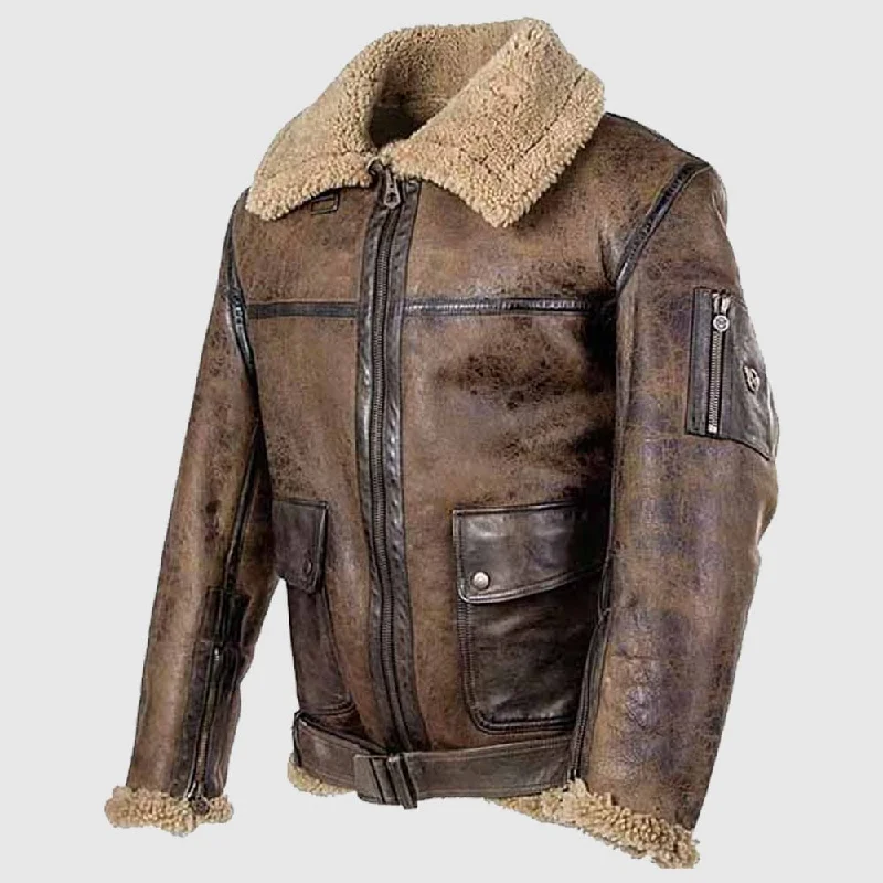 Arnold Schwarzenegger Aviator B-6 Jacket Sheepskin Jacket