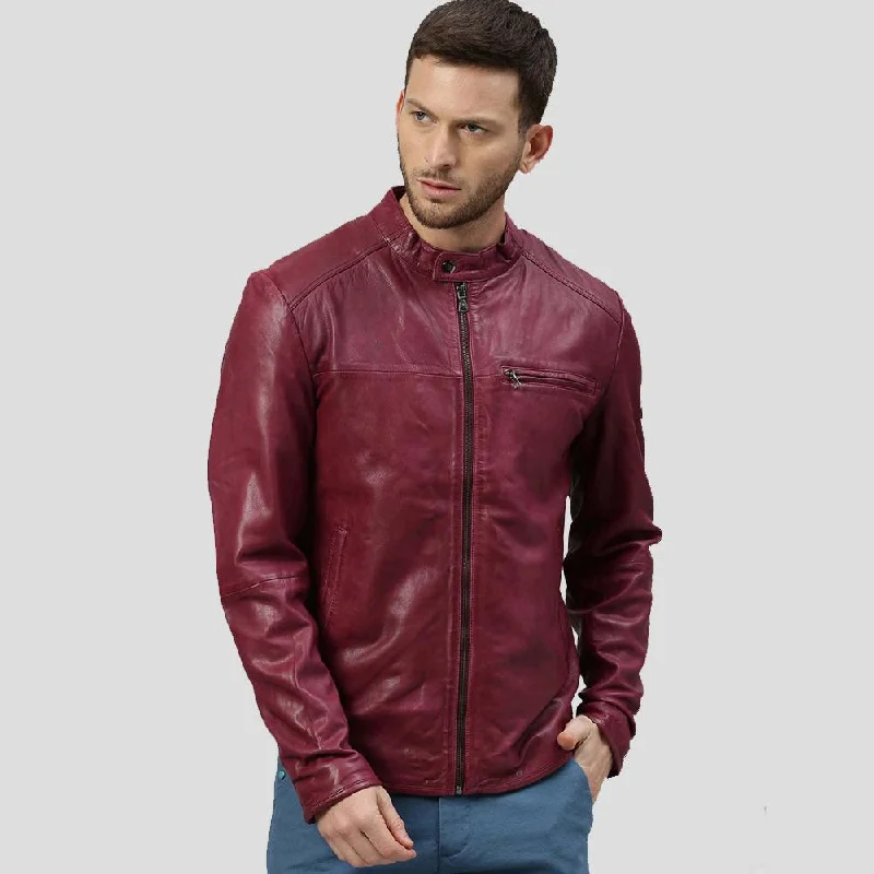 Chase Red Racer Leather Jacket