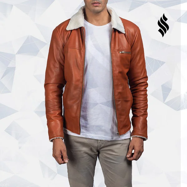 Tan Shearling Leather Jacket