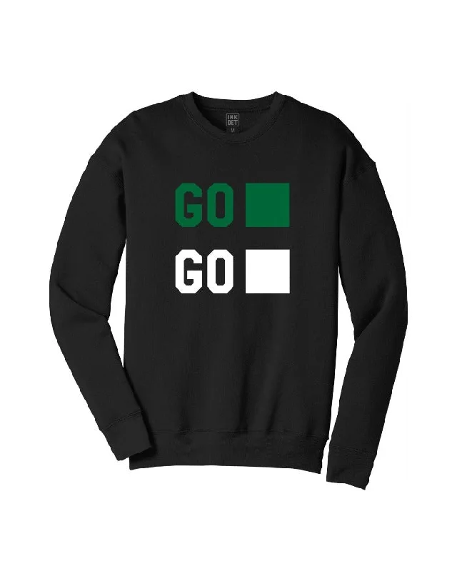 Ink Detroit GO GREEN GO WHITE Crewneck Sweatshirt - Black