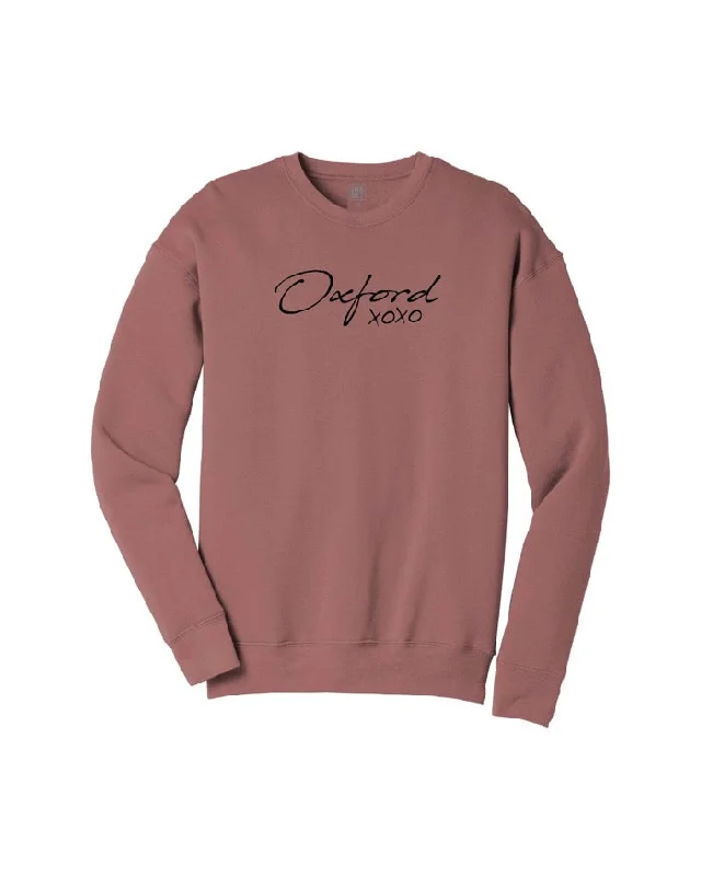 Ink Detroit Oxford XOXO Crewneck Sweatshirt - Mauve