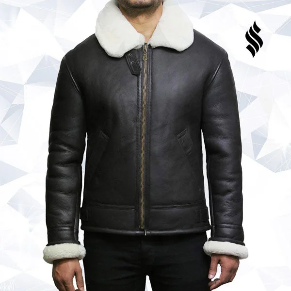 Men's Aviator RAF B3 shearling sheepskin Flying Bomber jacket