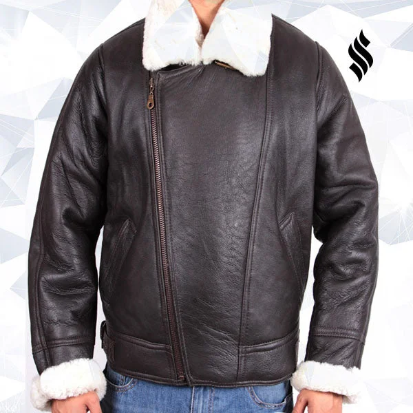 Men's B3 Aviator Shearling Sheepskin Leather Flying Jacket