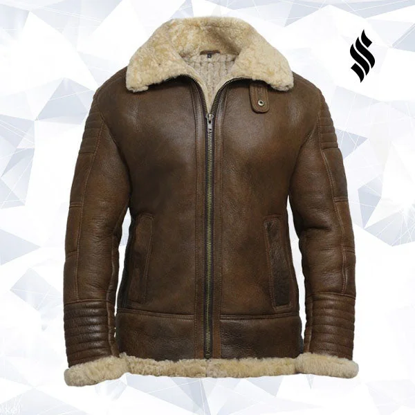 Men's Brown Sheepskin Flying Jacket