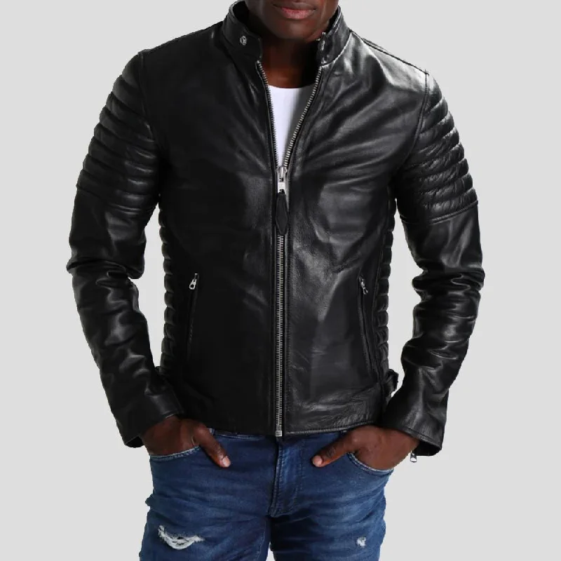 Neil Black Quilted Lambskin Leather Jacket