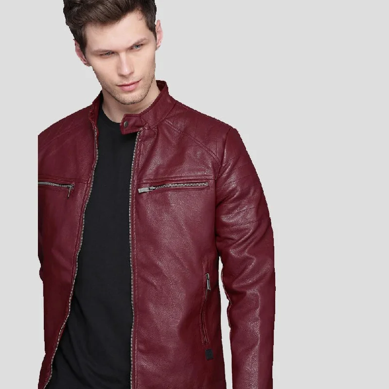 Santiago Red Quilted Leather Jacket