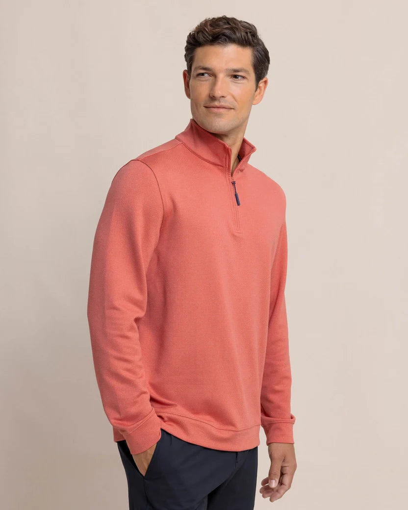 Southern Tide Men's Schooner Long Sleeve Quarter Zip - Mineral Red