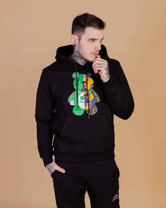 Sprayground Hoodie ANATOMY BEAR HOODIE Black