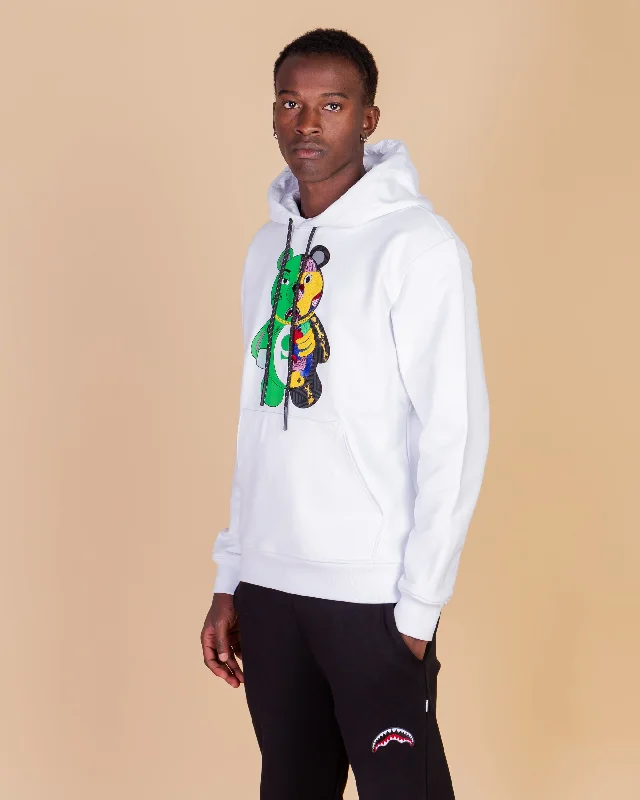 Sprayground Hoodie ANATOMY BEAR HOODIE White