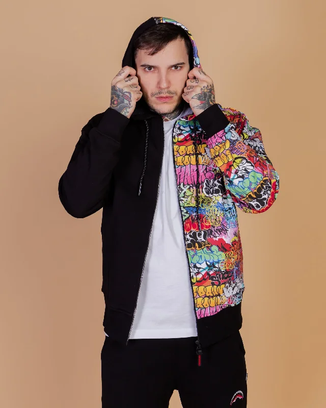 Sprayground Hoodie HALF GRAFF HOODIE Black