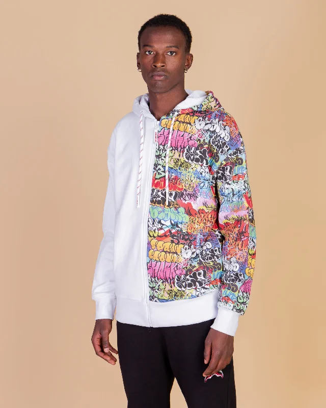 Sprayground Hoodie HALF GRAFF HOODIE White