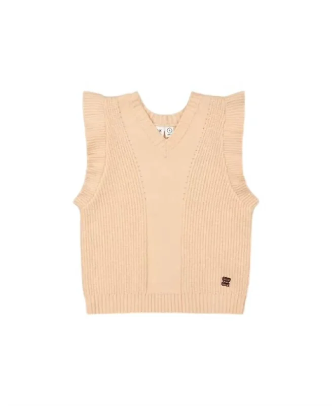 Taffy Knitted Vest In Beige