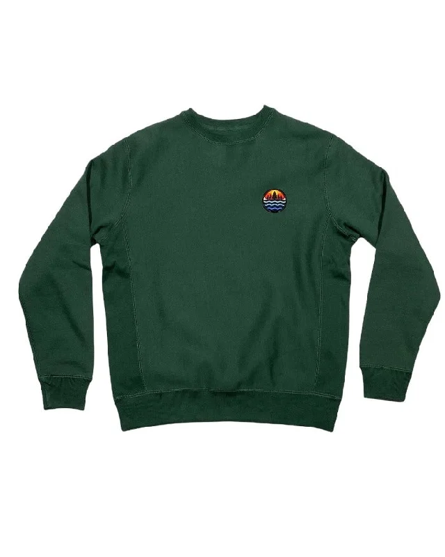 The Great Lakes State Color Logo Heavyweight Crewneck Sweatshirt - Forest Green