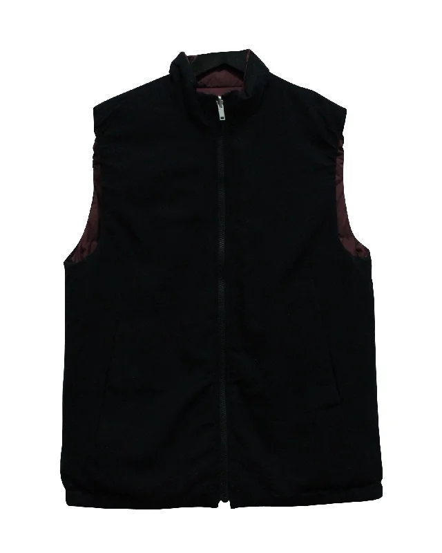 Theory Reversible Puffer Vest in Black Polyester