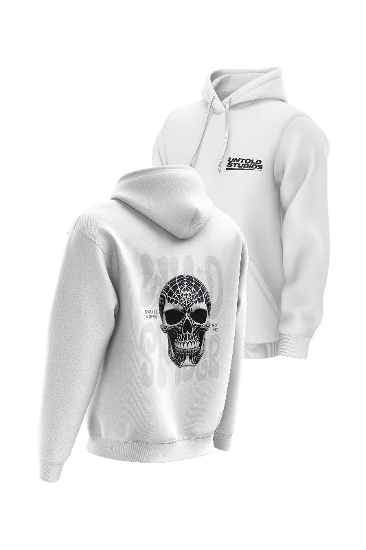 Untold Studios Gothic Spider Skull Hoodie - White