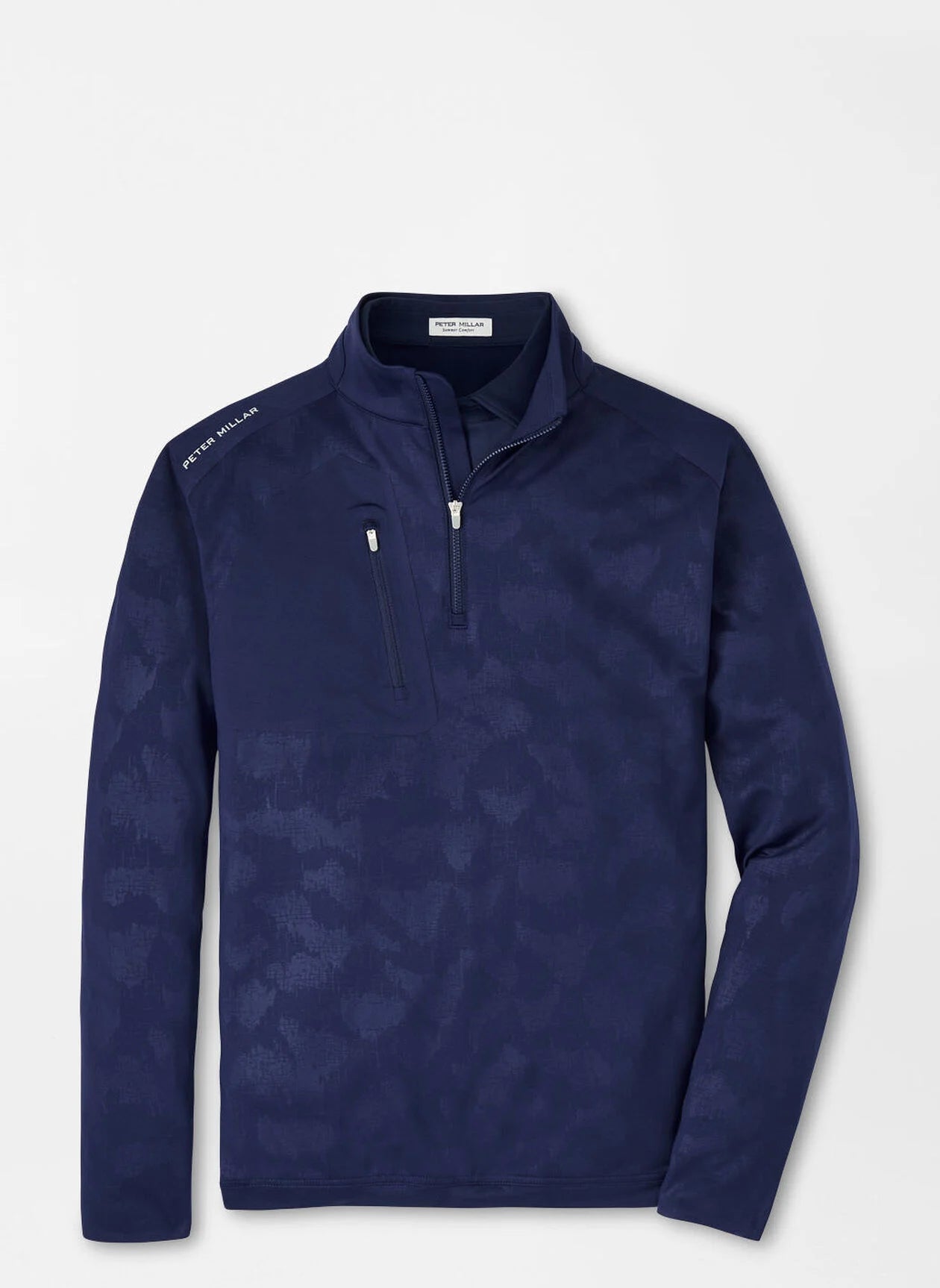 Peter Millar Verge Windowpane Camo Performance Quarter-Zip