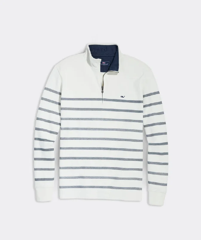 Vineyard Vines Men's Breton Stripe Saltwater Quarter-Zip -  Nautical Navy