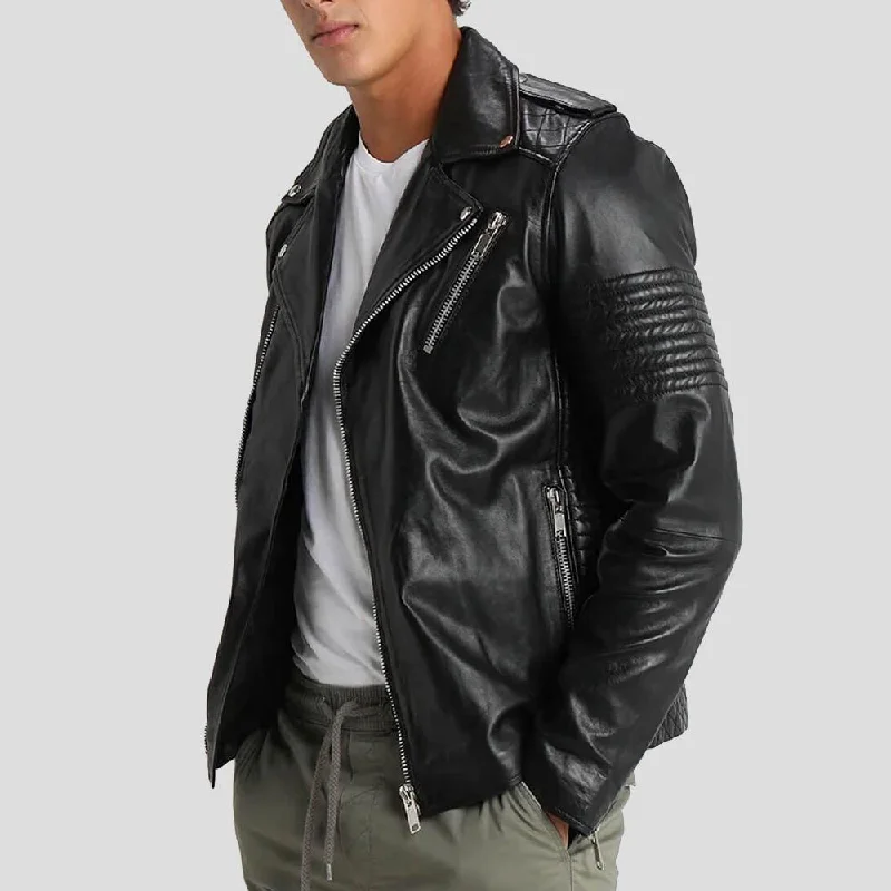 Wesley Black Quilted Leather Jacket