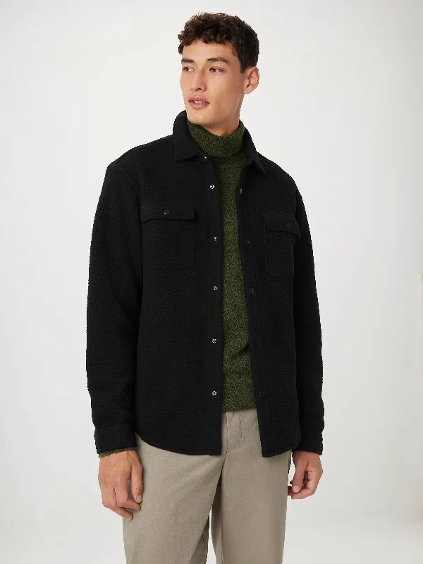 The Tundra Polar Fleece Overshirt in Black