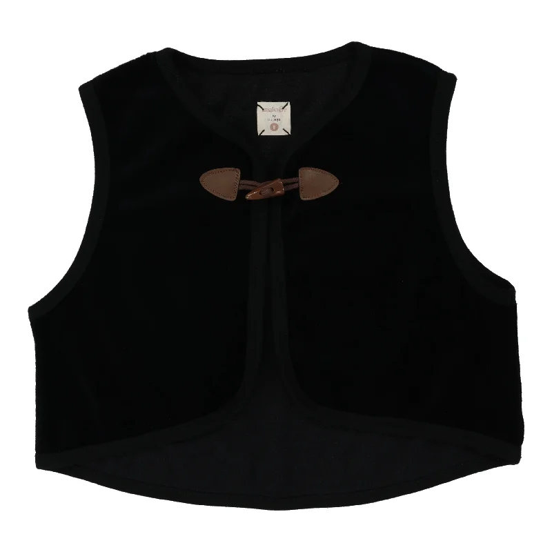 Analogie By Lil Legs Velour Toggle Vest Black