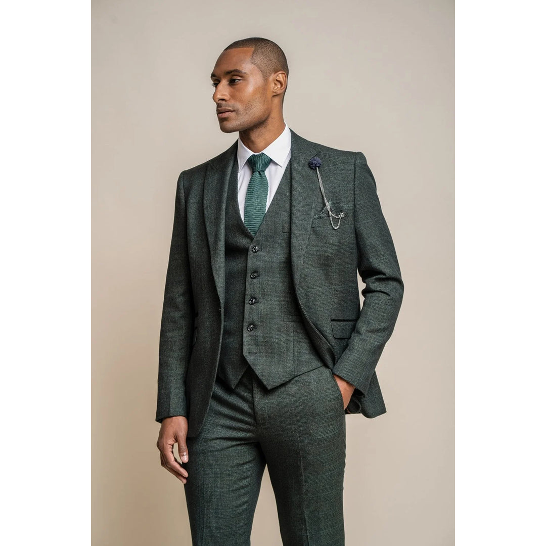 Caridi - Men's Olive Green Tweed Blazer