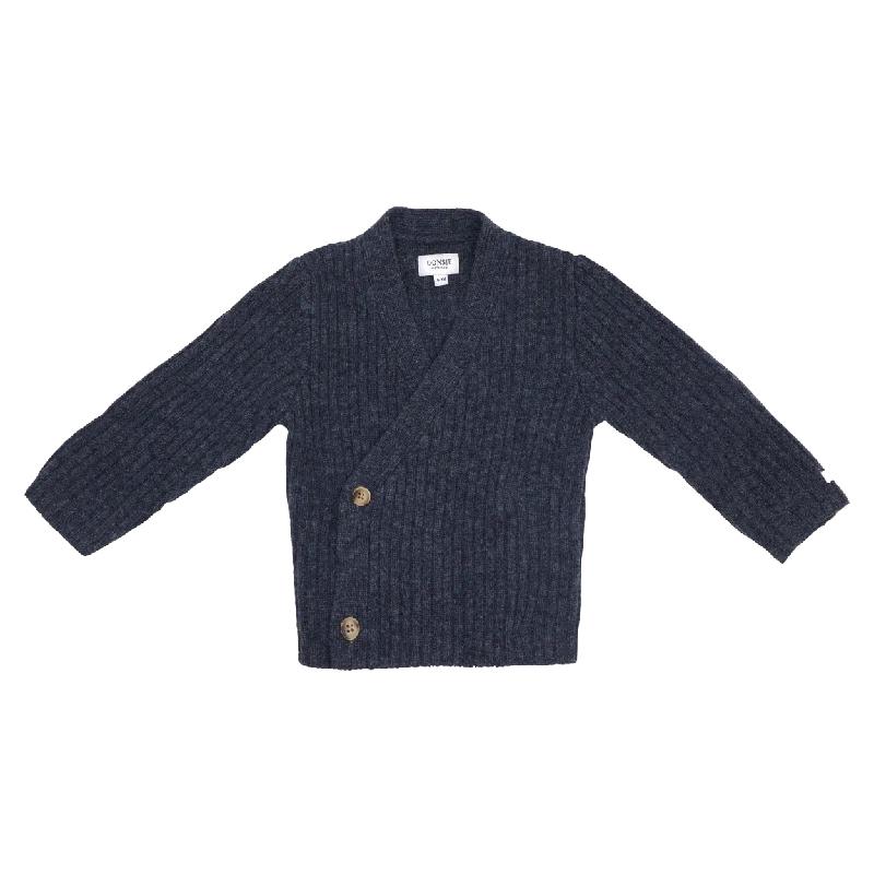 Elo Merino Wool Cardigan | Night Blue Melange