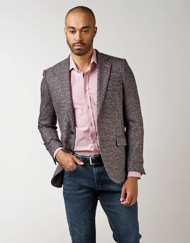 Hawker Maroon & Blue Guncheck Blazer