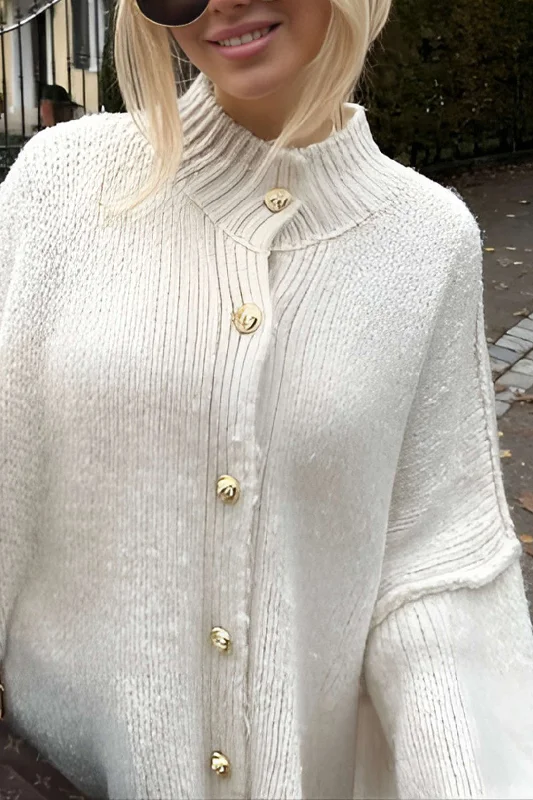 Button Up Ribbed Knit Sweater  Cardigan