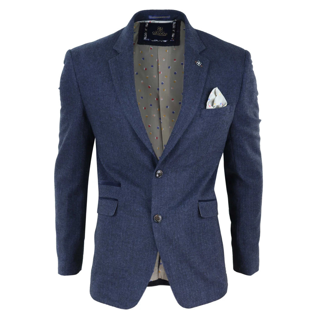 Martez - Men's Peaky Blinders Wool Herringbone Tweed Blazer Jacket