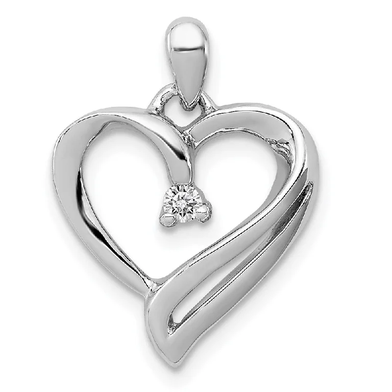 Magnetic - Closure Pendant Necklace with a Hidden Compartment for Secret Keepers.05 Carat Diamond Scroll Heart Pendant in Sterling Silver Magnetic - Closure Pendant Necklace with a Hidden Compartment for Secret Keepers.05 Carat Diamond Scroll Heart Pendant in Sterling Silver