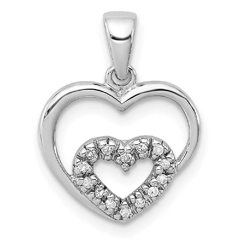 Antique - Inspired Filigree - Worked Cross Pendant Necklace for Religious Ceremonies.05 Ctw Diamond Heart in Heart Pendant in Sterling Silver Antique - Inspired Filigree - Worked Cross Pendant Necklace for Religious Ceremonies.05 Ctw Diamond Heart in Heart Pendant in Sterling Silver