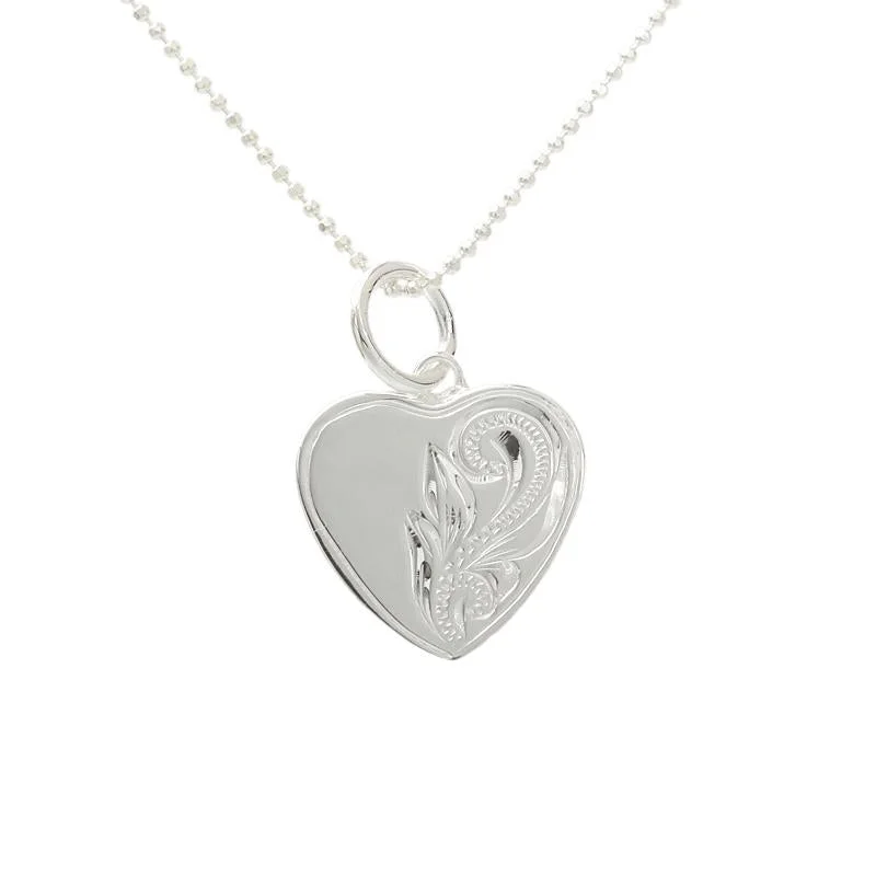 Double - Sided Pendant Necklace with a Photo Insert for Memory - KeepersSterling Silver Hawaiian Scroll Heart Pendant (Chain Sold Separately) Double - Sided Pendant Necklace with a Photo Insert for Memory - KeepersSterling Silver Hawaiian Scroll Heart Pendant (Chain Sold Separately)