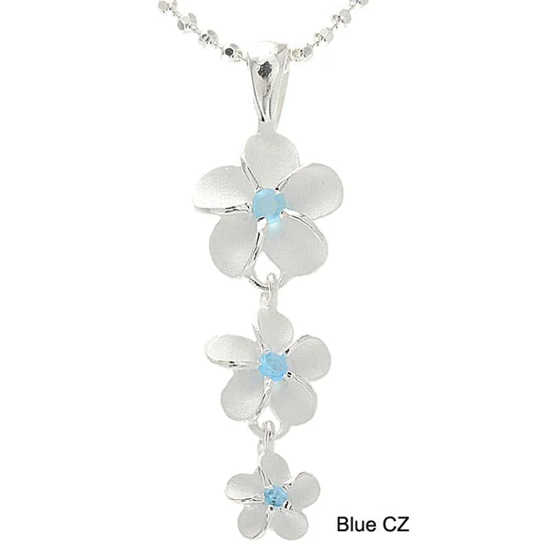 Pave - Set Cubic Zirconia Crown Pendant Necklace for Little Princess - Themed Birthday PartiesSterling Silver Plumeria with Blue CZ Sandblast Finish Pendant (M/L) (Chain Sold Separately) Pave - Set Cubic Zirconia Crown Pendant Necklace for Little Princess - Themed Birthday PartiesSterling Silver Plumeria with Blue CZ Sandblast Finish Pendant (M/L) (Chain Sold Separately)