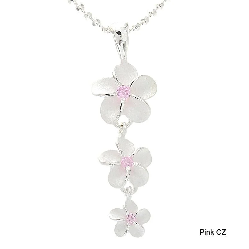 Heart - Shaped Garnet Pendant Necklace with a Pearl - Accented Chain for a Romantic Valentine's DaySterling Silver Plumeria with Pink CZ Sandblast Finish Pendant (M/L) (Chain Sold Separately) Heart - Shaped Garnet Pendant Necklace with a Pearl - Accented Chain for a Romantic Valentine's DaySterling Silver Plumeria with Pink CZ Sandblast Finish Pendant (M/L) (Chain Sold Separately)