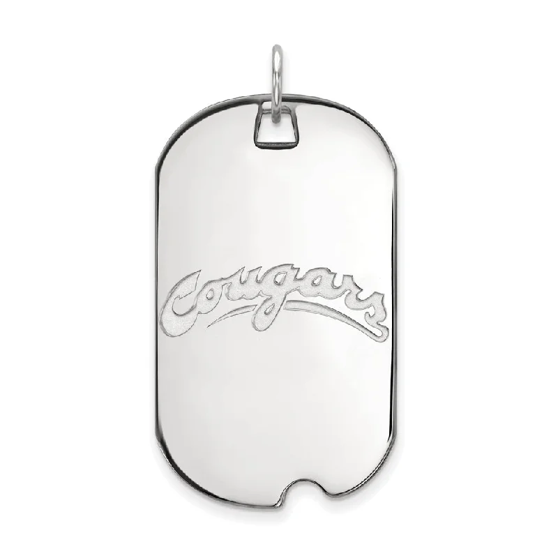 Double - Heart Pendant with Interlocking Design for Couples10k White Gold Washington State Large Script Dog Tag Pendant Double - Heart Pendant with Interlocking Design for Couples10k White Gold Washington State Large Script Dog Tag Pendant