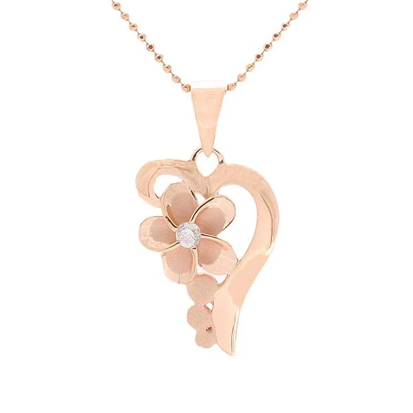 Hammered Copper Tree Pendant Necklace for Nature - Inspired Home Decor EnthusiastsSterling Silver Pink Gold Plated Half Heart and Plumeria with CZ Pendant (Chain Sold Separately) Hammered Copper Tree Pendant Necklace for Nature - Inspired Home Decor EnthusiastsSterling Silver Pink Gold Plated Half Heart and Plumeria with CZ Pendant (Chain Sold Separately)