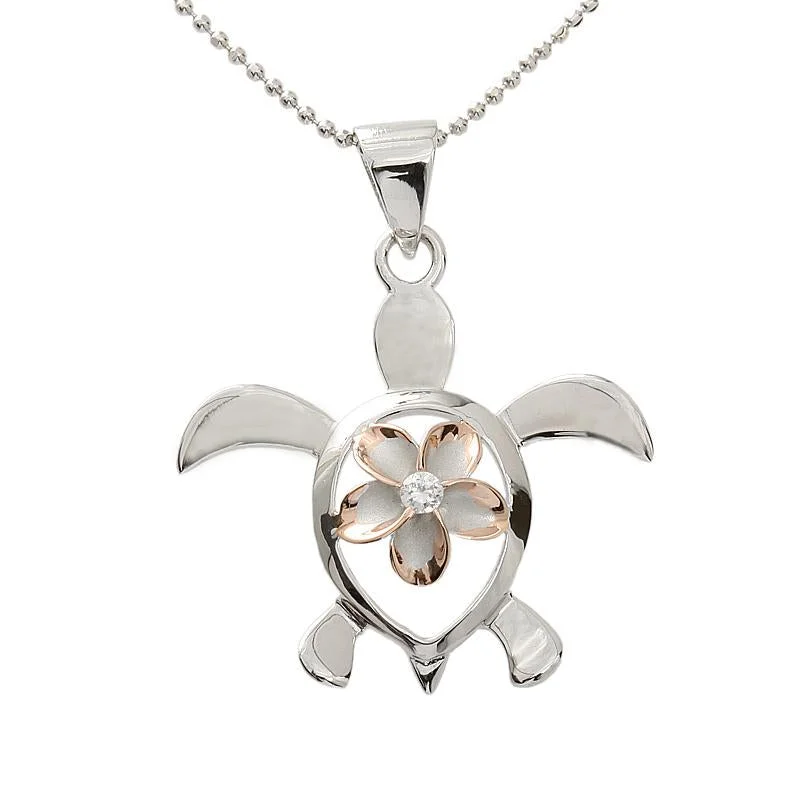 Pave - Set Cubic Zirconia Crown Pendant Necklace for Little Princess - Themed Birthday PartiesSterling Silver Rhodium Two Tone Pink Gold Plated 10mm Plumeria with CZ in Honu (Turtle) Pendant (Chain Sold Separately) Pave - Set Cubic Zirconia Crown Pendant Necklace for Little Princess - Themed Birthday PartiesSterling Silver Rhodium Two Tone Pink Gold Plated 10mm Plumeria with CZ in Honu (Turtle) Pendant (Chain Sold Separately)