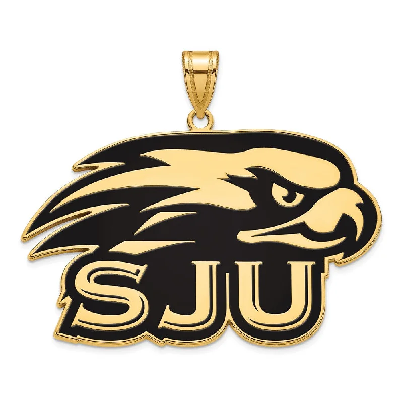 14k Gold Plated Silver St Joseph's U. XL Enamel Pendant