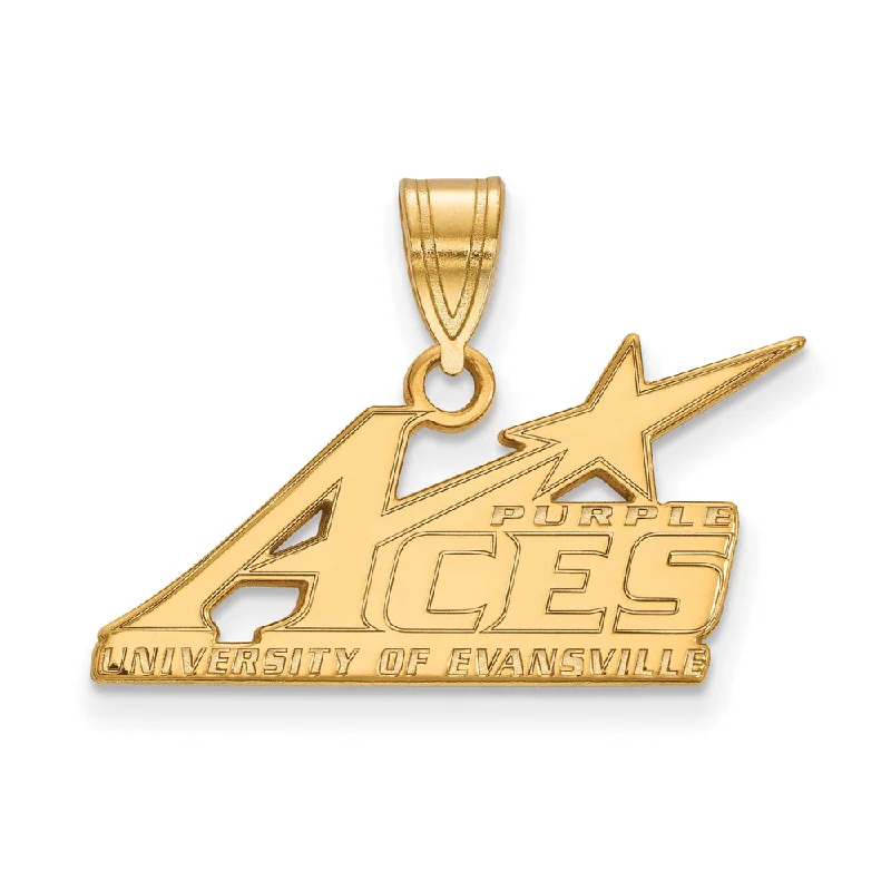 14k Gold Plated Silver U. of Evansville Large Pendant