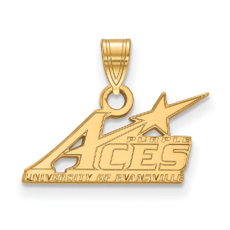 14k Gold Plated Silver U. of Evansville Small Pendant
