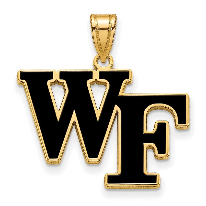 Customized Birthstone Pendant with Engraved Name for a Personalized Touch14k Gold Plated Silver Wake Forest U. Large Enamel 'WF' Pendant Customized Birthstone Pendant with Engraved Name for a Personalized Touch14k Gold Plated Silver Wake Forest U. Large Enamel 'WF' Pendant
