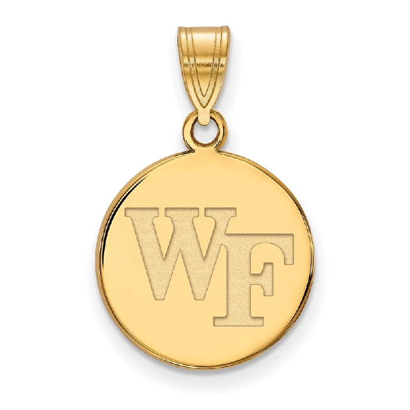 Antique - Brass - Finished Compass Pendant for Travelers and Explorers14k Gold Plated Silver Wake Forest U. Medium 'WF' Disc Pendant Antique - Brass - Finished Compass Pendant for Travelers and Explorers14k Gold Plated Silver Wake Forest U. Medium 'WF' Disc Pendant