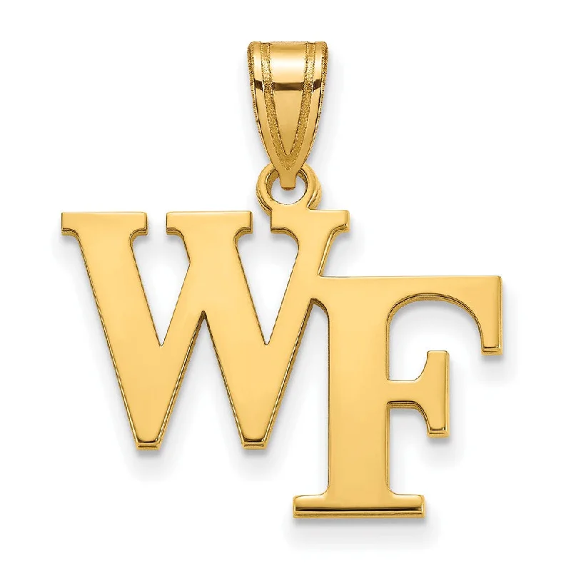 18K Gold - Plated Angel Wing Pendant for a Symbolic and Elegant Accessory14k Gold Plated Silver Wake Forest U. Medium 'WF' Pendant 18K Gold - Plated Angel Wing Pendant for a Symbolic and Elegant Accessory14k Gold Plated Silver Wake Forest U. Medium 'WF' Pendant