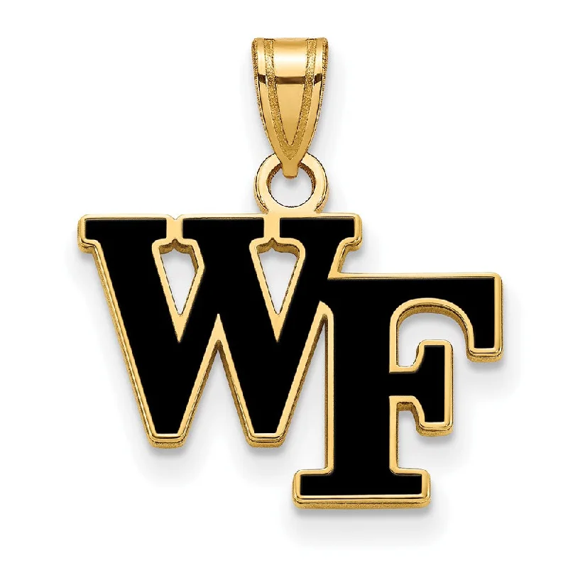 Rhinestone - Encrusted Crown Pendant for Little Girls' Dress - Up14k Gold Plated Silver Wake Forest U. Small Enamel 'WF' Pendant Rhinestone - Encrusted Crown Pendant for Little Girls' Dress - Up14k Gold Plated Silver Wake Forest U. Small Enamel 'WF' Pendant