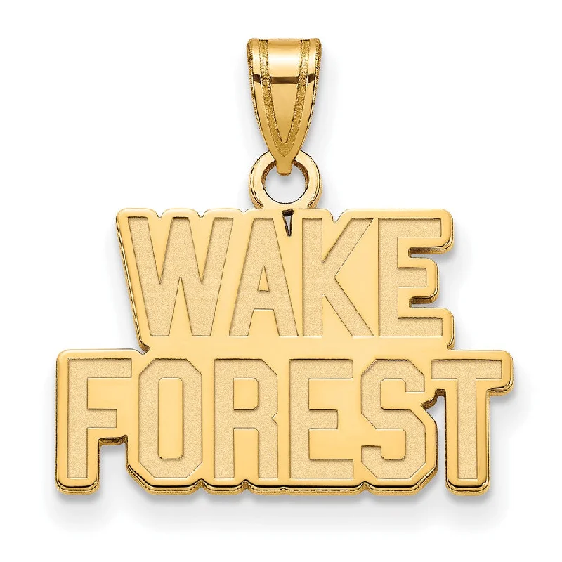 Rhinestone - Encrusted Crown Pendant for Little Girls' Dress - Up14k Gold Plated Silver Wake Forest U. Small Logo Pendant Rhinestone - Encrusted Crown Pendant for Little Girls' Dress - Up14k Gold Plated Silver Wake Forest U. Small Logo Pendant