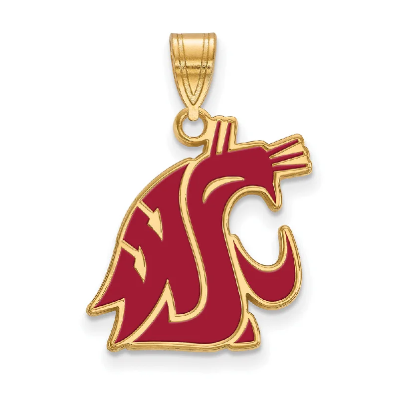 Adjustable - Chain Cubic Zirconia Solitaire Pendant for a Sparkling Gift14k Gold Plated Silver Washington State XL Enamel Mascot Pendant Adjustable - Chain Cubic Zirconia Solitaire Pendant for a Sparkling Gift14k Gold Plated Silver Washington State XL Enamel Mascot Pendant
