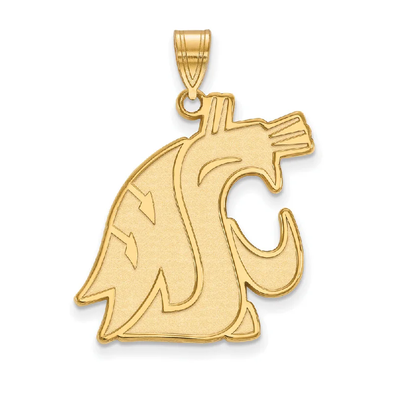 Pearl - Embellished Floral Pendant for a Feminine and Romantic Look14k Gold Plated Silver Washington State XL Mascot Pendant