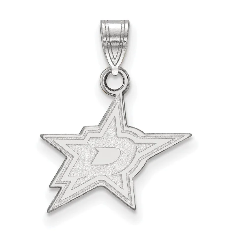 14k White Gold NHL Dallas Stars Small Pendant