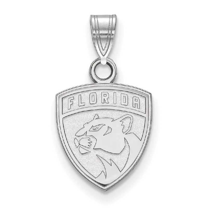 14k White Gold NHL Florida Panthers Small Pendant